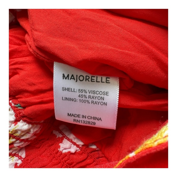 Majorelle Red Fruit Punch Ruffled Floral Crop Top Shorts Set Womens XXS - Picture 12 of 14